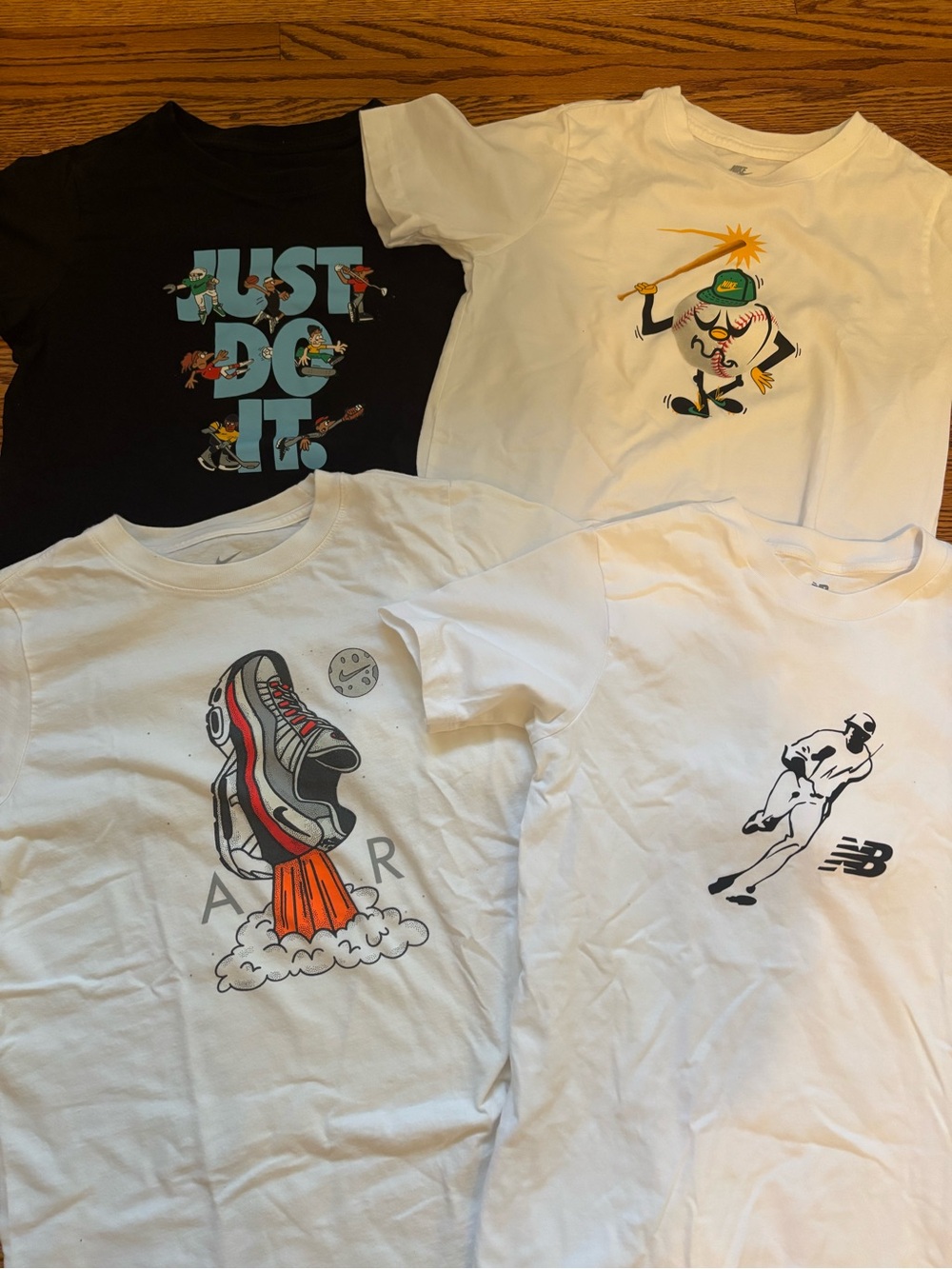 Nike and New Balance Kids Short Sleeve Tee/Tshirt Bundle - Kids size Large